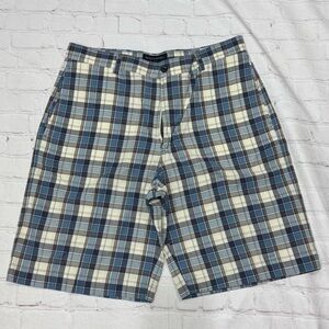 Banana Republic Navy and Cream Checkered Men's Shorts